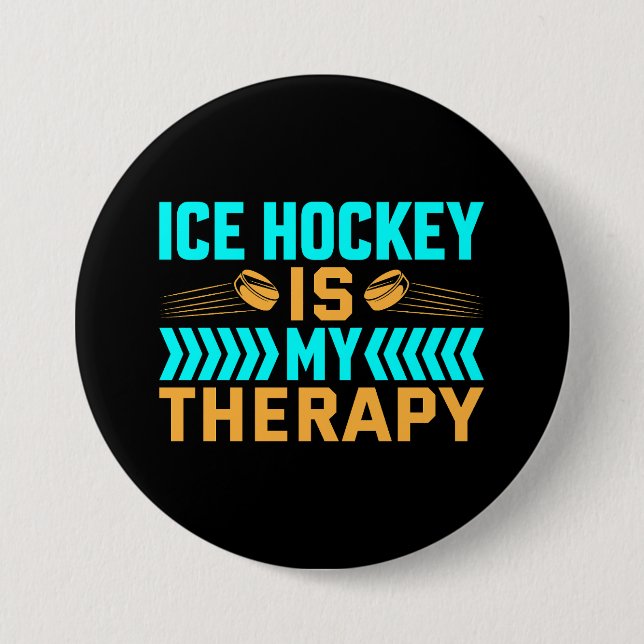 Ice Hockey is My Therapy 7.5 Cm Round Badge (Front)