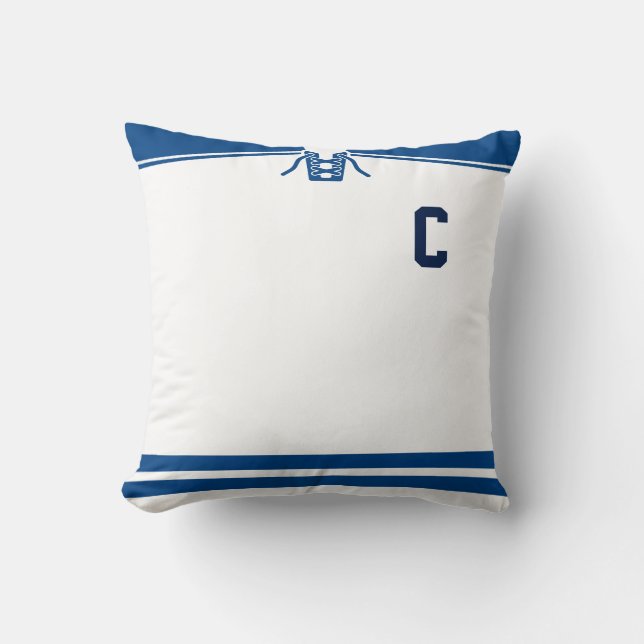 Ice Hockey Jersey Name & Number Template Pillow (Front)