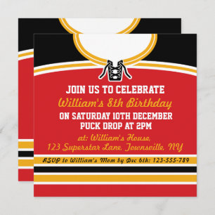 Ice Hockey Jersey Themed Party Invite Template
