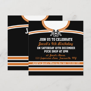 Ice Hockey Jersey Themed Party Invites Template