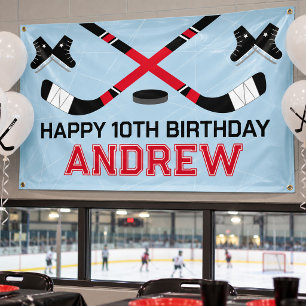 Ice Hockey Kids Birthday Party Banner