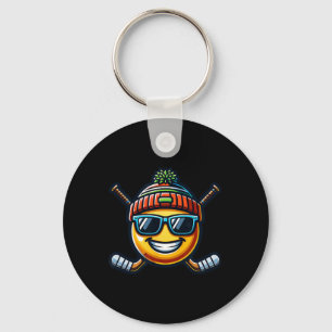 Ice Hockey Lemon Cool Sport Fun Sticks Key Ring