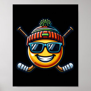 Ice Hockey Lemon Cool Sport Fun Sticks  Poster