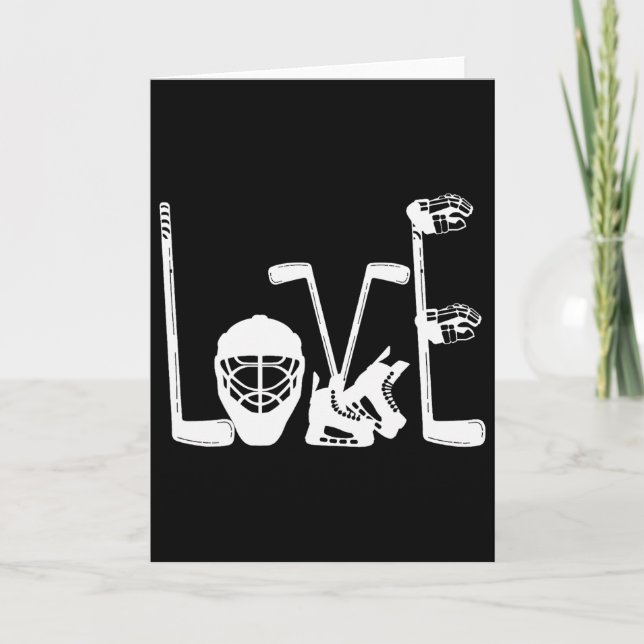 Ice Hockey Love Funny Hockey Valentine's Day Men W Card (Front)