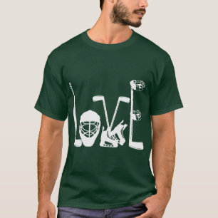 Ice Hockey Love Funny Hockey Valentines Day Men Wo T-Shirt
