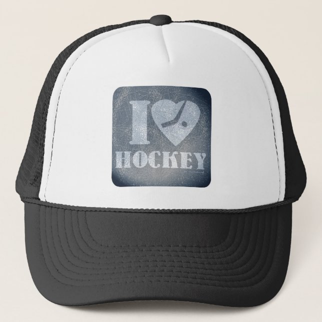 Ice Hockey Love Trucker Hat (Front)