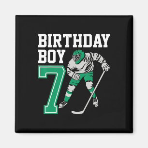 Ice Hockey Lovers Kids 7th Hockey Birthday Boy Pla Magnet