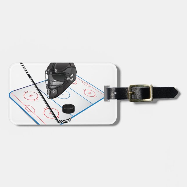 Ice Hockey Luggage Tag (Front Horizontal)