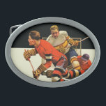 Ice Hockey Match Belt Buckle<br><div class="desc">Artist: Maurice Bower | Professional ice hockey game</div>