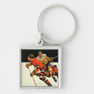 Ice Hockey Match Key Ring