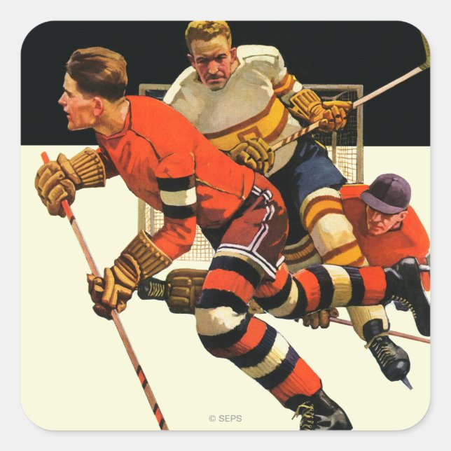 Ice Hockey Match Square Sticker (Front)