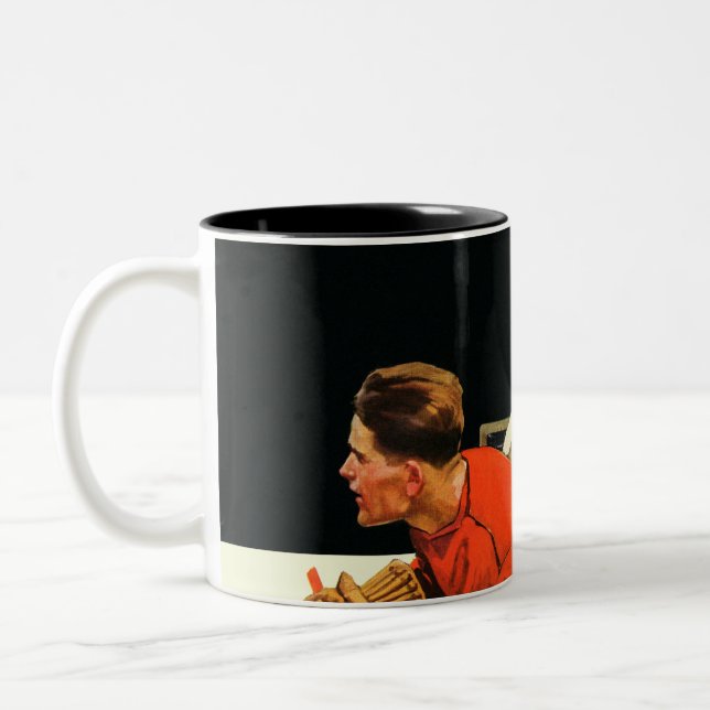 Ice Hockey Match Two-Tone Coffee Mug (Left)