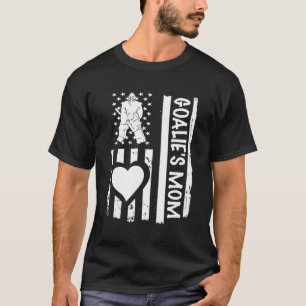 Ice Hockey Mum Goalie Usa Flag T-Shirt