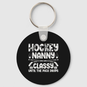 Ice Hockey Nanny Grandma Funny Nanny Of A Hockey P Key Ring