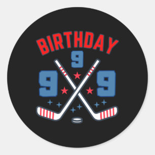 Ice Hockey Nine Birthday Boy 9th Party Boys Age 9 Classic Round Sticker