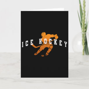 Ice Hockey Orange Team Player Varsity Text Card