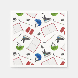 Ice Hockey Paper Napkins, Hockey Party Supplies Napkin