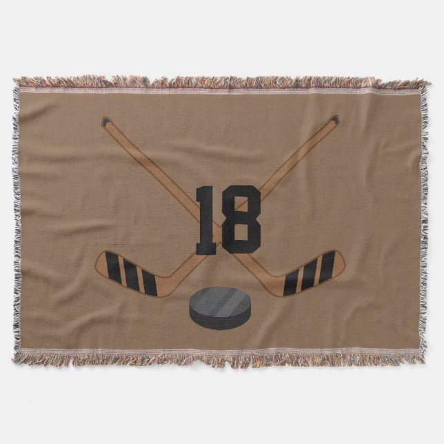 Ice Hockey Personalised Sports Blanket Gift (Front)