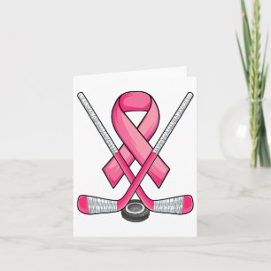 Ice Hockey Pink Ribbon Breast Cancer Awareness Spo Card