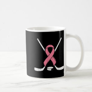 Ice Hockey Pink Ribbon Breast Cancer Awareness Spo Coffee Mug
