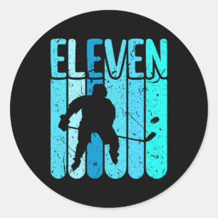 Ice Hockey Player 11th Birthday Boys Ice Hockey  Classic Round Sticker