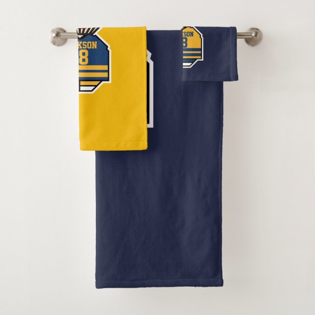 Ice hockey player bath towel set (Insitu)