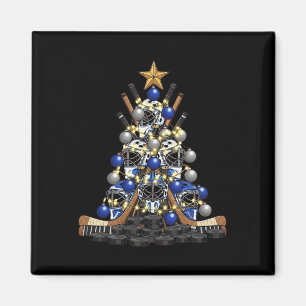 Ice Hockey Player Christmas Tree Lights Xmas Funny Magnet