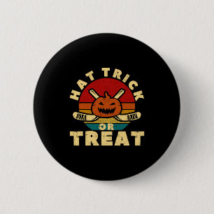 Ice Hockey Player Coach Halloween Pumpkin Hat Tric 6 Cm Round Badge
