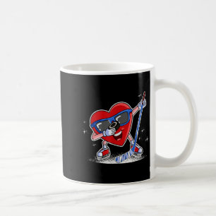 Ice Hockey Player Dabbing Heart Valentines Day Coffee Mug