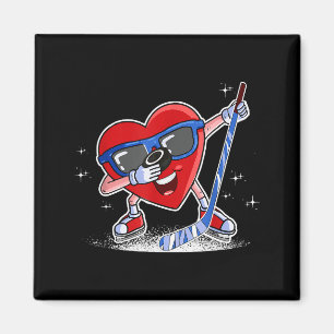 Ice Hockey Player Dabbing Heart Valentines Day Magnet