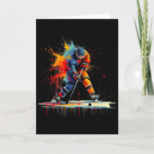 Ice Hockey Player Drip Youth Kids Boys Men Coach F Card