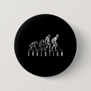 Ice Hockey Player Evolution Funny Man Ape Caveman 6 Cm Round Badge