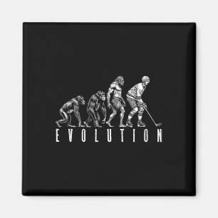 Ice Hockey Player Evolution Funny Man Ape Caveman Magnet