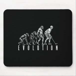 Ice Hockey Player Evolution Funny Man Ape Caveman  Mouse Pad