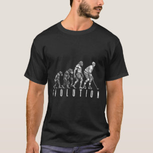 Ice Hockey Player Evolution Funny Man Ape Caveman T-Shirt