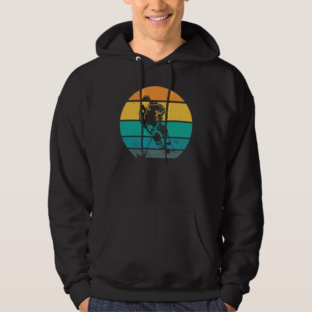 Ice Hockey | Player Gift Idea Retro Hoodie (Front)