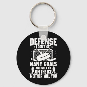 Ice Hockey Player Goalie Defense I Don't Get Many Key Ring