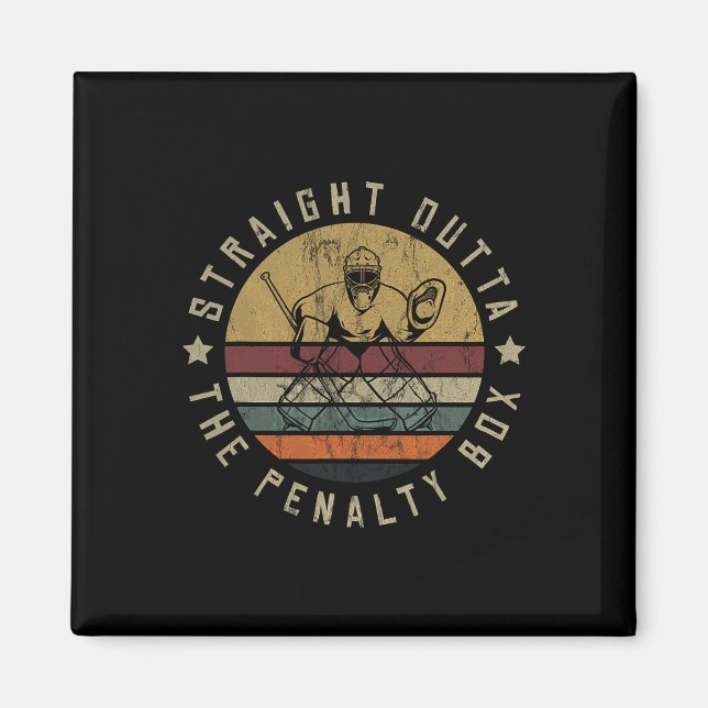 Ice Hockey Player Goalie Jersey Puck Face Mask Tea Magnet (Front)