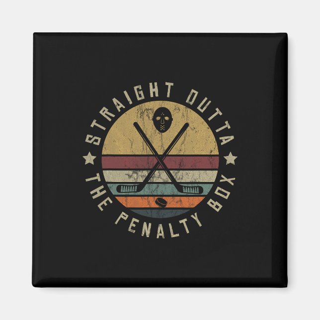 Ice Hockey Player Goalie Puck Face Mask Team Outfi Magnet (Front)