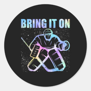 Ice Hockey Player Goalkeeper Ice Hockey Goalie Hoc Classic Round Sticker