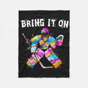 Ice Hockey Player Goalkeeper Ice Hockey Goalie Hoc Fleece Blanket
