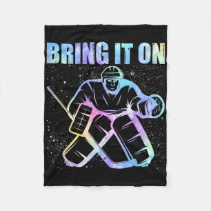 Ice Hockey Player Goalkeeper Ice Hockey Goalie Hoc Fleece Blanket
