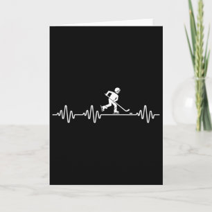 Ice Hockey Player Heartbeat Men Funny Ice Hockey  Card