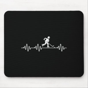 Ice Hockey Player Heartbeat Men Funny Ice Hockey Mouse Pad