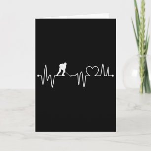 Ice Hockey Player Heartbeat Mens Youth Boys And Gi Card