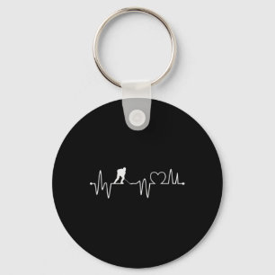 Ice Hockey Player Heartbeat Mens Youth Boys And Gi Key Ring