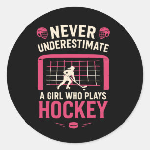 Ice Hockey Player Hockey Lovers Funny Hockey For W Classic Round Sticker