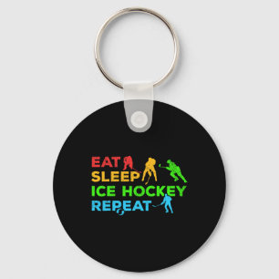 Ice Hockey Player I Eat Sleep Ice Hockey Repeat I  Key Ring