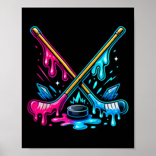 Ice Hockey Player Ice Cream Drip Youth Boys And Gi Poster