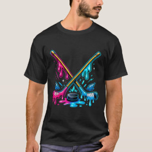 Ice Hockey Player Ice Cream Drip Youth Boys And Gi T-Shirt